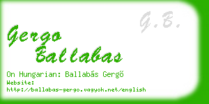 gergo ballabas business card